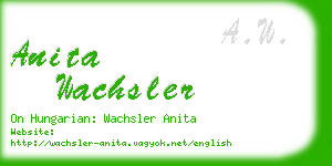 anita wachsler business card